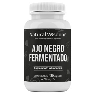 Natural Wisdom Ajo Negro Natural Fermentado Digestivo Circulación | Suplementos Alimenticios, Fibra Calcio | Vegan Friendly