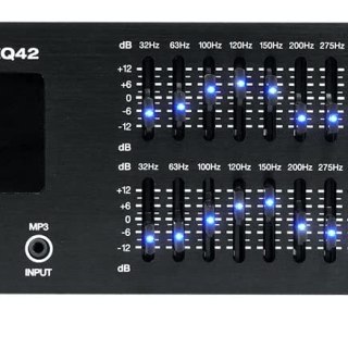 Rockville REQ42-B Black 19" Rack Mount 2 x 21 Band Equalizer w/Spectrum Analyzer
