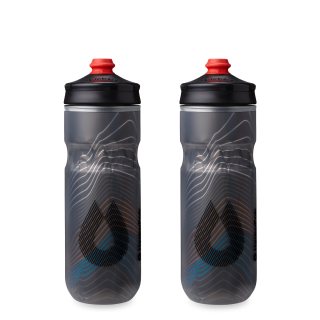 HydraPak - Botella Polar - Botella de Agua con Aislamiento Polar para Bicicleta, Paquete de 2 Unidades, Alto Flujo, Ciclismo y Deportes (Ascent Black, 600 ml / 20 onzas)