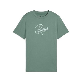 PUMA, Playera Infantil ESS Script G, Mujer, Verde, Talla 176