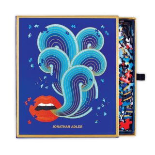 Galison Jonathan Adler - Rompecabezas con forma de labios de Galison - Rompecabezas de 750 piezas de forma única para adultos, 21.5 x 27 pulgadas, piezas gruesas y resistentes, desafiantes y divertidas actividades en interiores