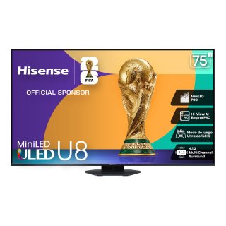 Hisense Television U8QG (Modelo 2025) Pantalla 75 Pulgadas,Mini-LED Pro Smart Google TV UHD 4K,Control Remoto por Voz con Alexa,Modo de Juego Ultra de 165 Hz,Hi-View AI Engine Pro