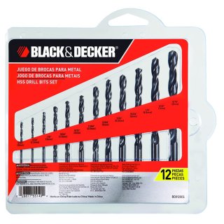 BLACK+DECKER Juego de Brocas HSS 12 pzas
