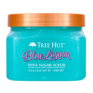 Tree Hut- Exfoliante corporal exfoliante con azúcar de karité Blue Lagoon | Elimina la piel muerta y seca para una sensación suave e hidratada | Cuidado corporal esencial nutritivo | 18 fl oz.