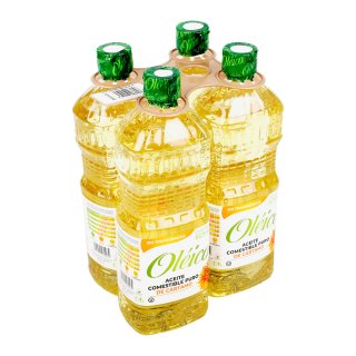 Oléico Aceite Comestible Puro De Cártamo 4 Pzas De 825 Ml