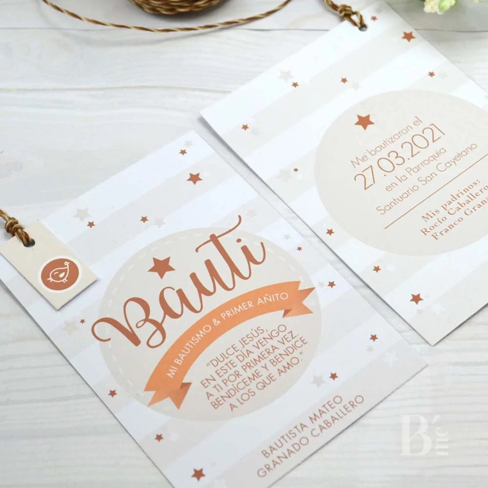 Estampita de Bautismo - Stella