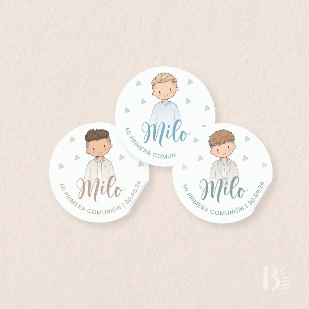 Stickers Autoadhesivos de Comunión Milo II