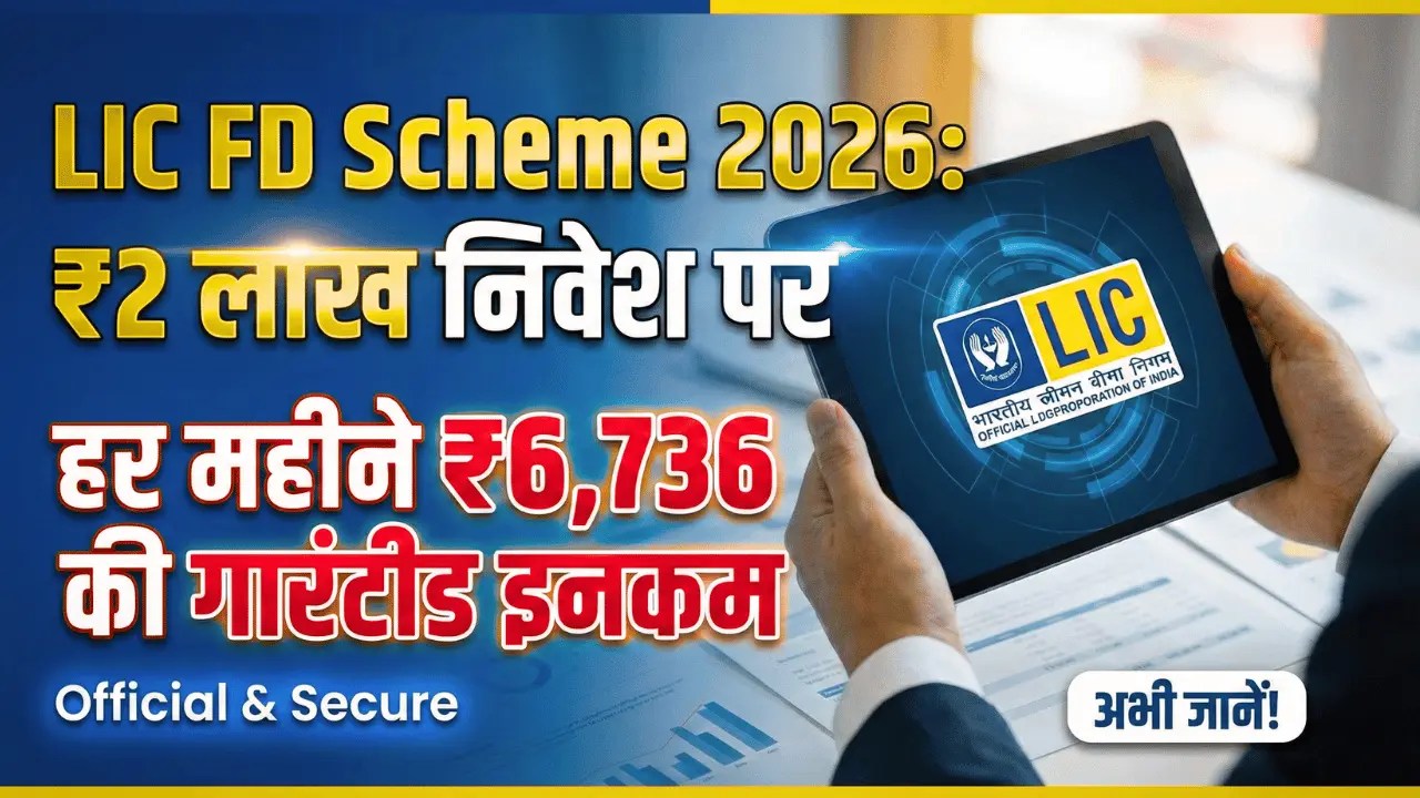 LIC FD Scheme 2026: ₹2 लाख निवेश पर हर महीने ₹6,736 की गारंटीड इनकम, सुरक्षित भविष्य की स्मार्ट प्लानिंग