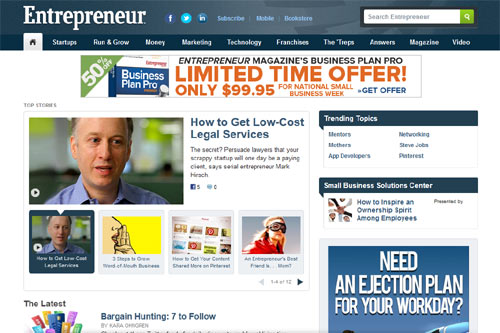 Entrepreneur.com screenshot image gallery screenshot