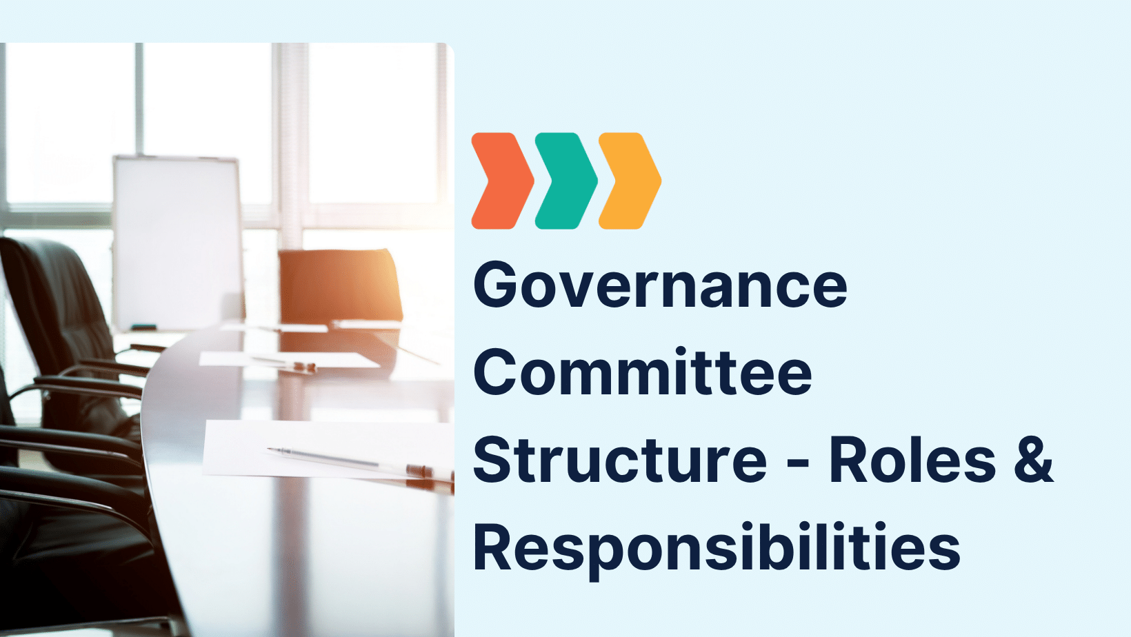 Gradient background with bold blue text that reads “Governance Committee Structure” and a blog button beneath — Governance Committee Structure.