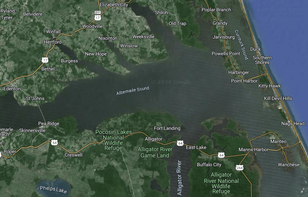 Explore The Albemarle Sound BoatTEST Albemarle Sound Map 4 27 24 