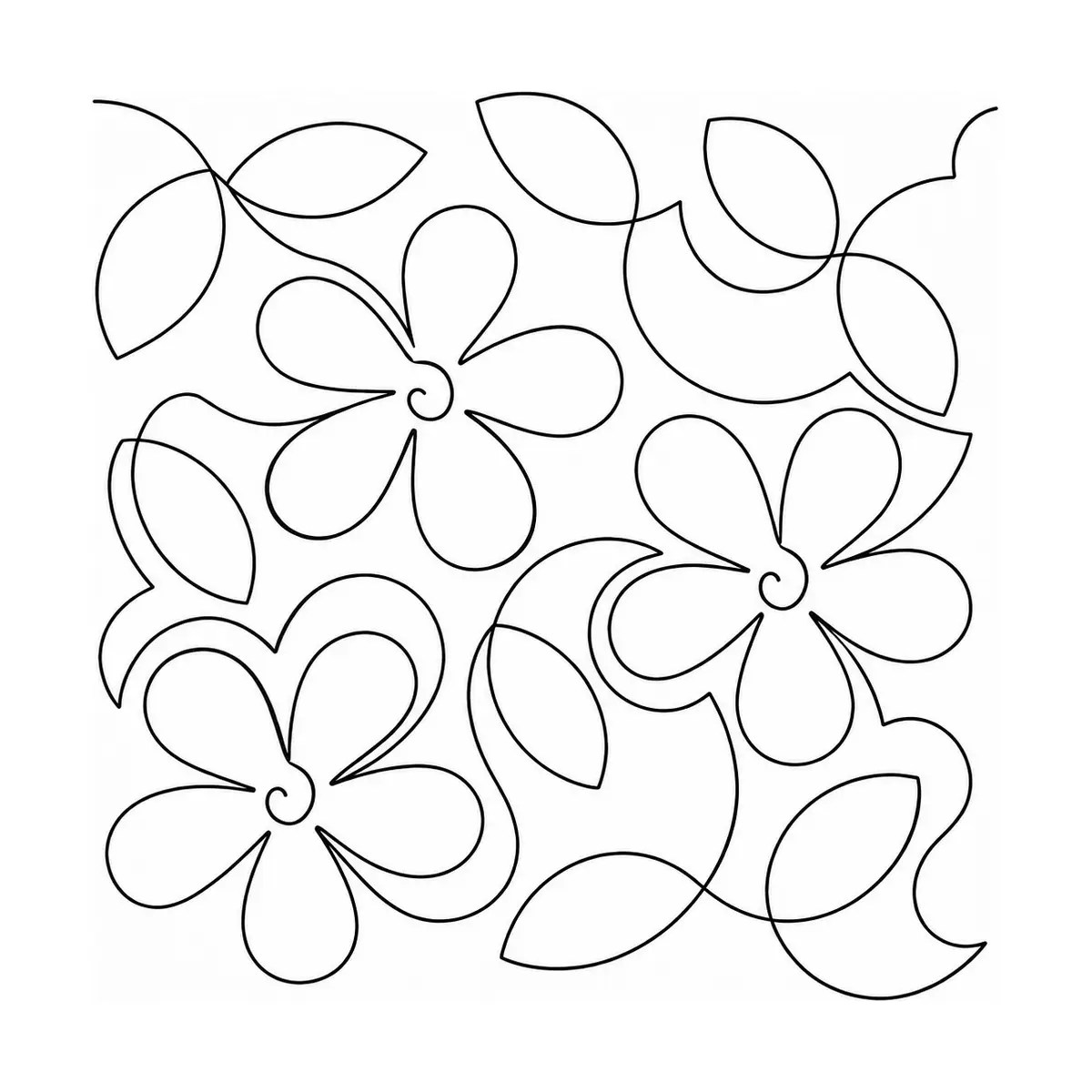 Daisies edge-to-edge quilting pattern