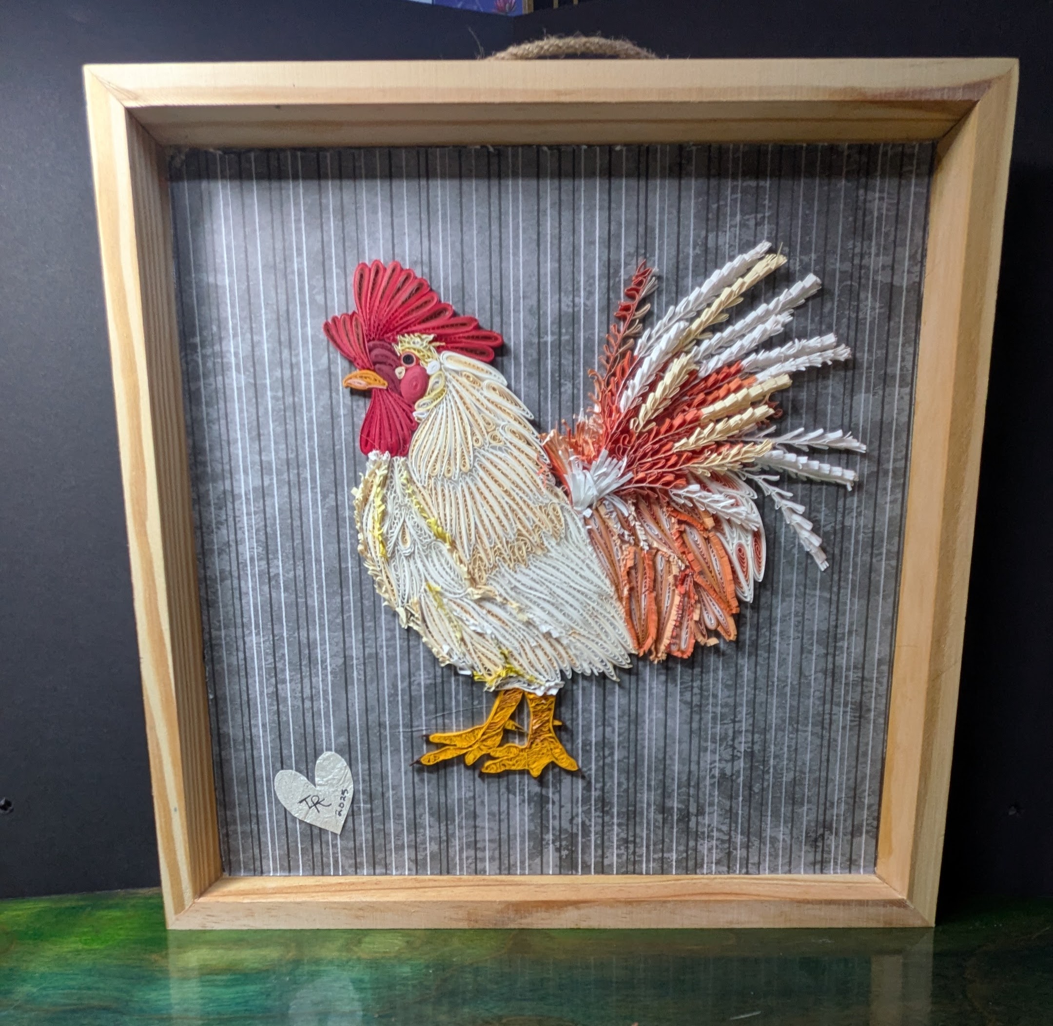 Framed Rooster - Paper Quilling