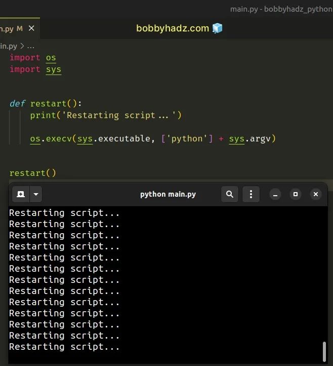 How To Restart A Python Script 6 Simple Ways Bobbyhadz - Ocean Pictures - Modern 8K Collection
