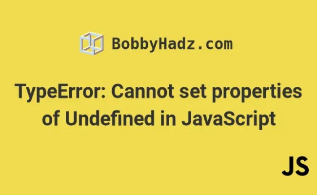 TypeError: Cannot Set Properties Of Undefined In JavaScript | Bobbyhadz