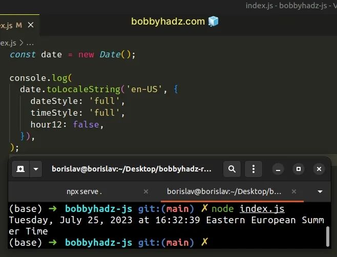 Change Time Format To 24 Hours In Javascript Bobbyhadz - Download Professional Ocean Art | Desktop