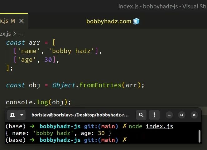 How To Convert An Array To An Object In Javascript With Object Fromentries Zach Snoek S Blog - Professional Vintage Texture - Desktop