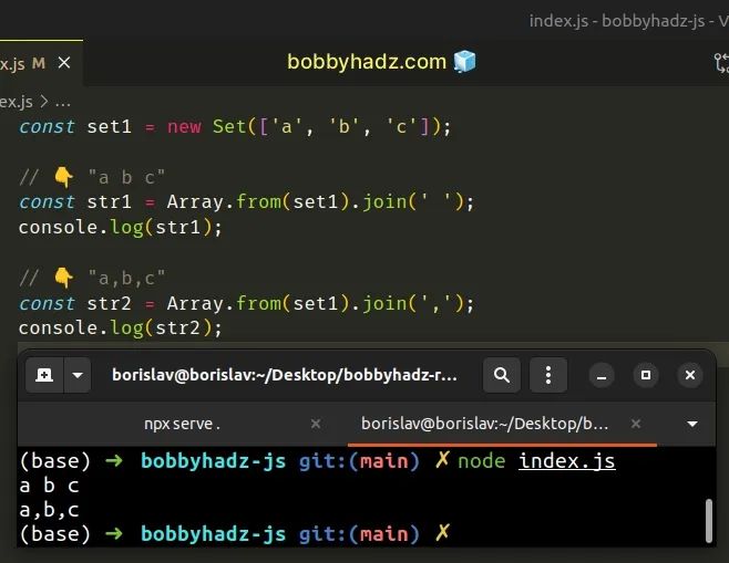 How To Convert A Set To A String In Javascript Bobbyhadz - Best Dark Arts in Desktop