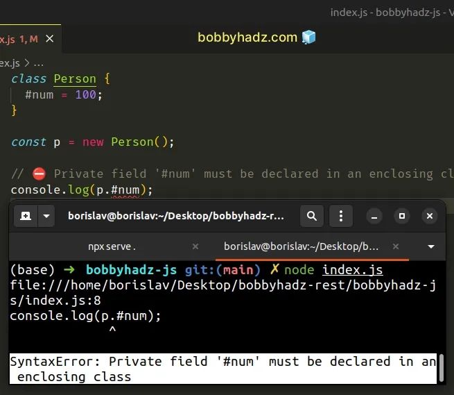 Private Field Must Be Declared In An Enclosing Class In Js Bobbyhadz - Premium Landscape Art Gallery - Full HD