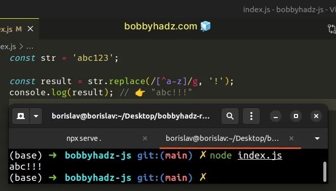 Replace/Remove characters that Don't match Regex in JS | bobbyhadz
