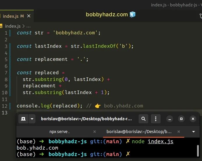 Replace Last Occurrence Of Character In String In Javascript Bobbyhadz - Download Amazing Dark Picture | High Resolution