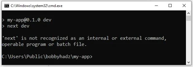 Reactjs When I Hit Yarn Run Dev It Shows Next Is Not Recognized As An Internal Or External - Minimal Pattern Collection - Mobile Quality