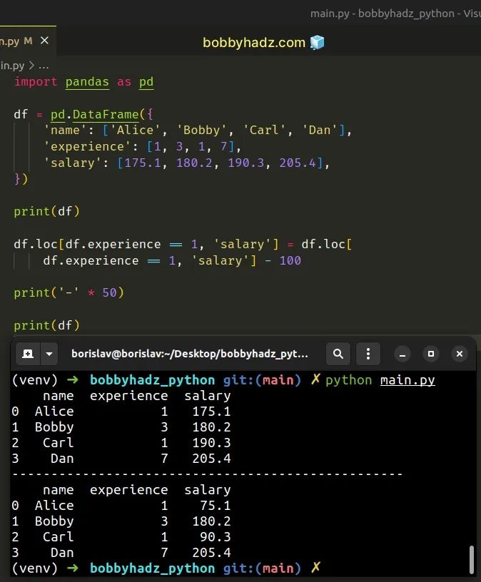 How To Modify A Subset Of Rows In A Pandas Dataframe Bobbyhadz - Premium Landscape Pattern Gallery - High Resolution