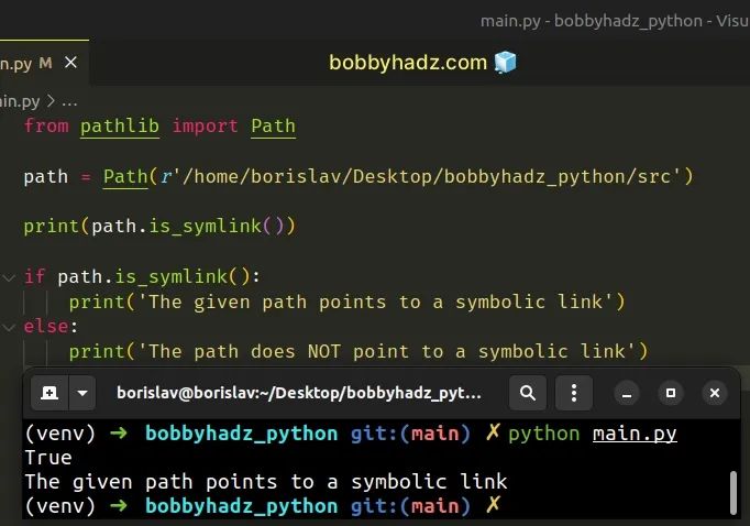 Python Check If A File Path Is Symlink Symbolic Link Bobbyhadz - Retina Vintage Photos for Desktop