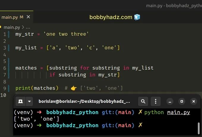 Check If A String Contains An Element From A List In Python Bobbyhadz - Best Minimal Patterns in Ultra HD