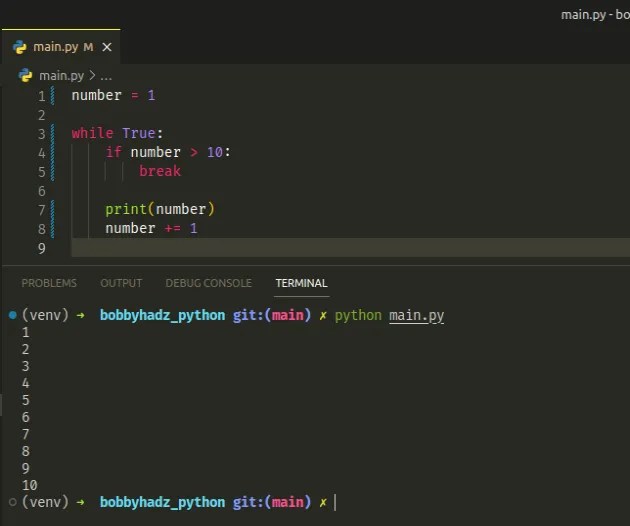 For or While loop to print Numbers from 1 to 10 in Python | bobbyhadz (3) For or While loop to print Numbers from 1 to 10 in Python | bobbyhadz (3)