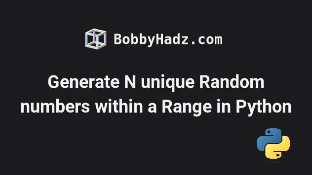 Generate N Unique Random Numbers Within A Range In Python Bobbyhadz - Classic Colorful Pattern - HD