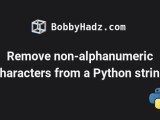 Remove Non Alphanumeric Characters From A Python String Bobbyhadz