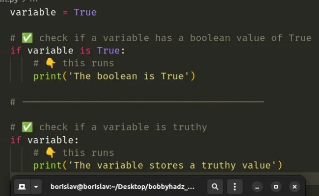 Python If Boolean True False