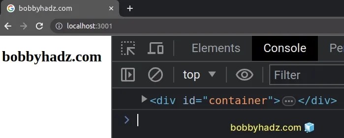How to Get an element by ID in React | bobbyhadz (4) How to Get an element by ID in React | bobbyhadz (4)