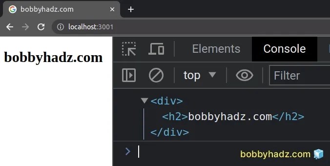 How to Get an element by ID in React | bobbyhadz (5) How to Get an element by ID in React | bobbyhadz (5)