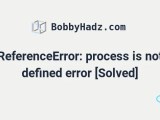 Referenceerror Process Is Not Defined Error Solved Bobbyhadz