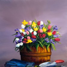 "Planting Season” : 24” x 24” Acrylic Original - $675