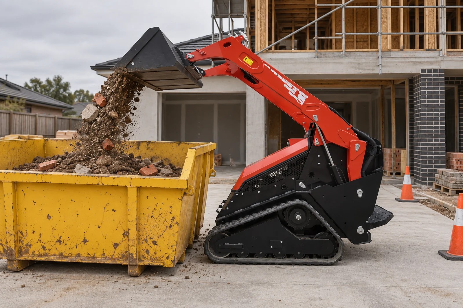 AI-edited illustration based on our BL-T1000-H product photo; the loader is unchanged. Not a record of a loading trial.