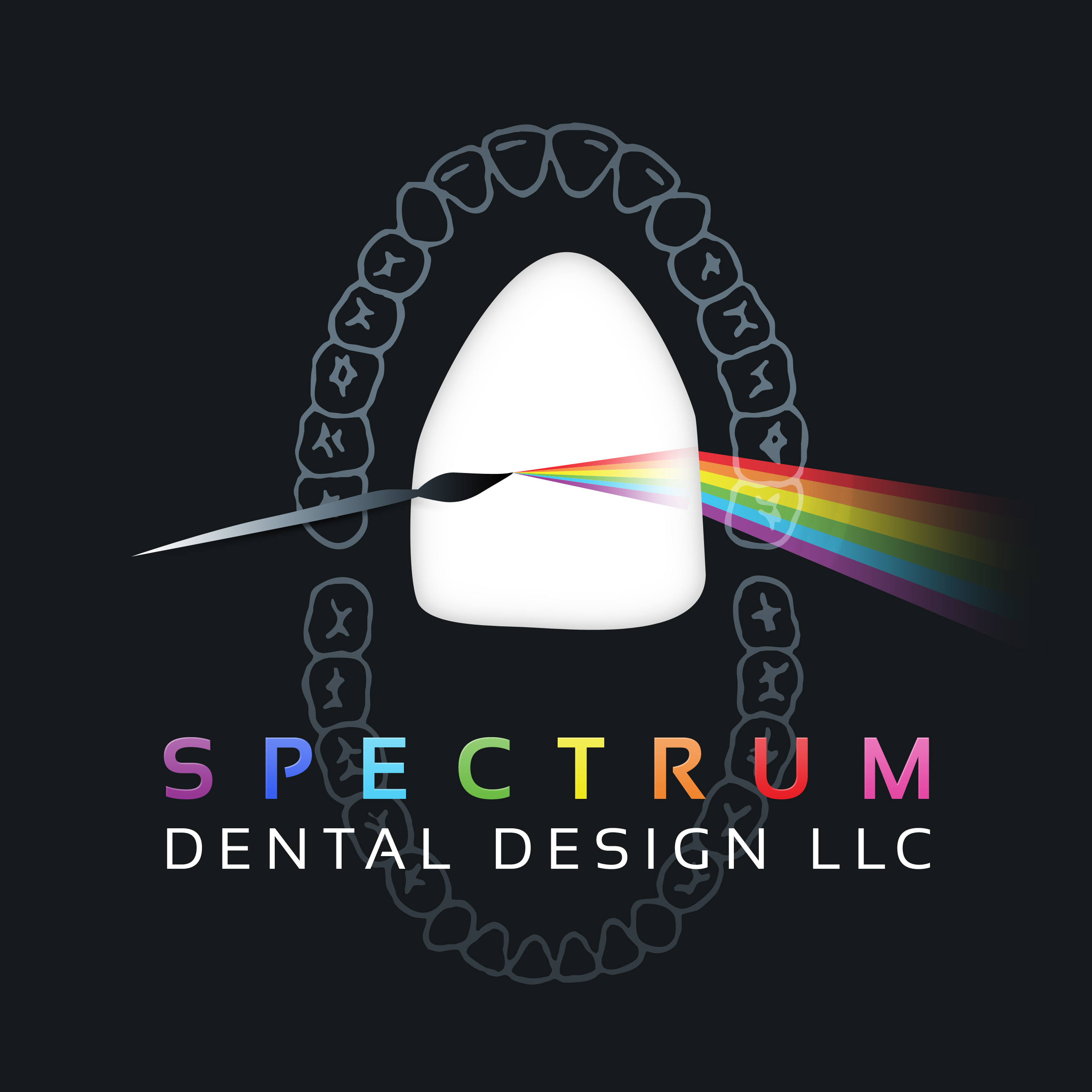 central anterior tooth on black + chart