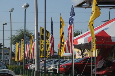 Used car lot in Miami (Creative Commons. Click for original)