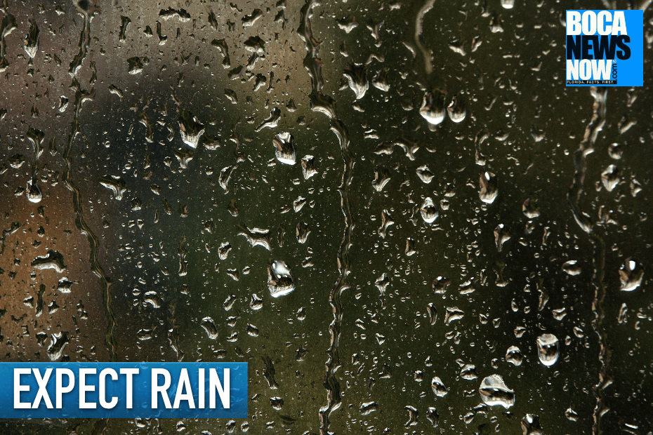 Hot and rainy conditions persist in Boca Raton, Delray Beach, and South Palm Beach County with a real feel of 102; significant rain remains in the forecast for several days