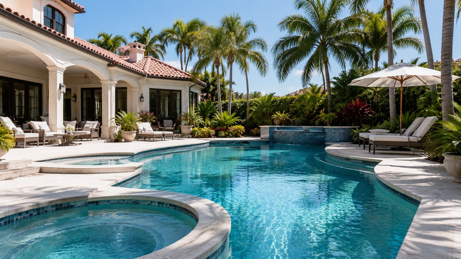 Luxury Boca Raton pool and patio ready for vacation home guests