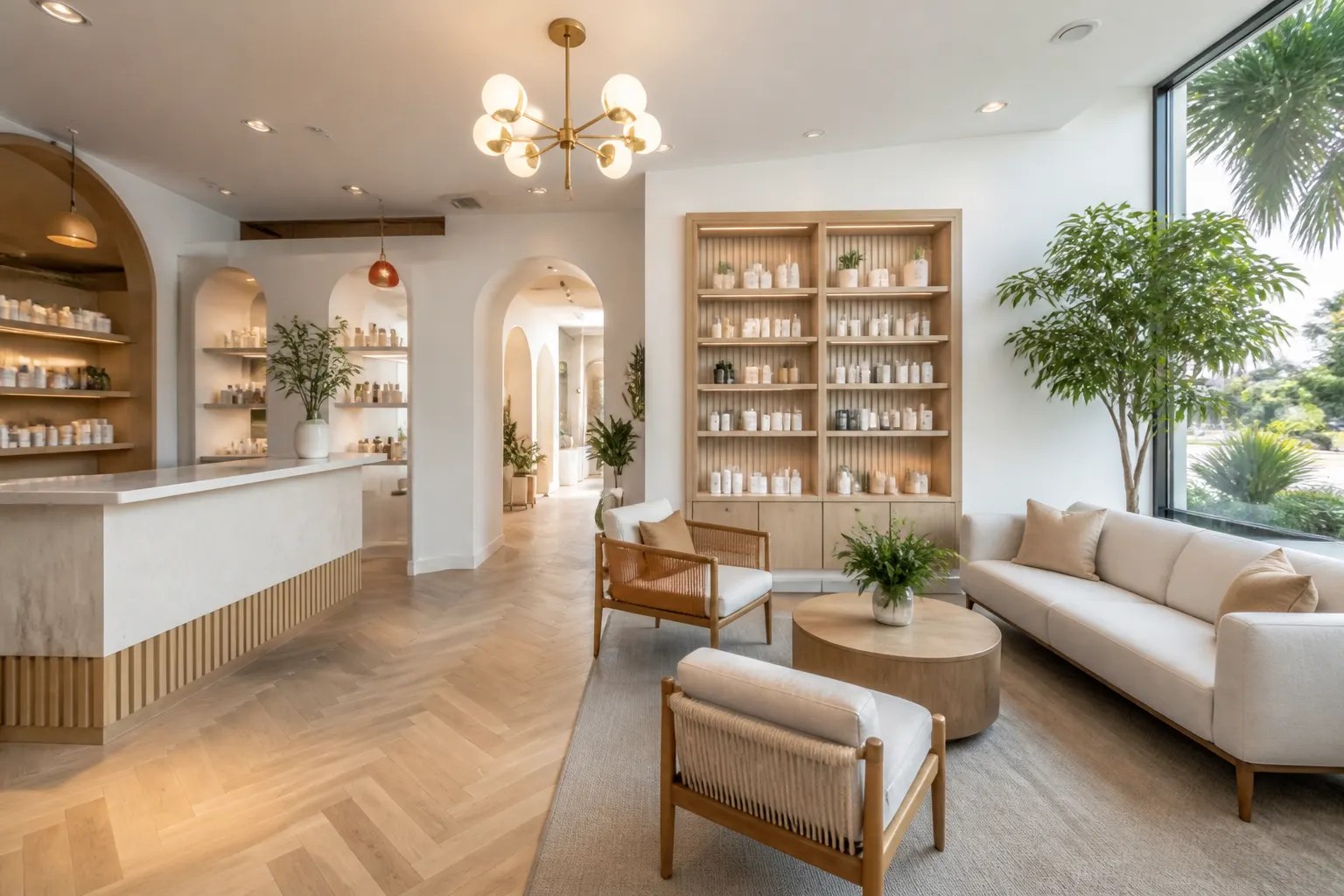 Construction professionals coordinating work inside a bright commercial interior under remodeling