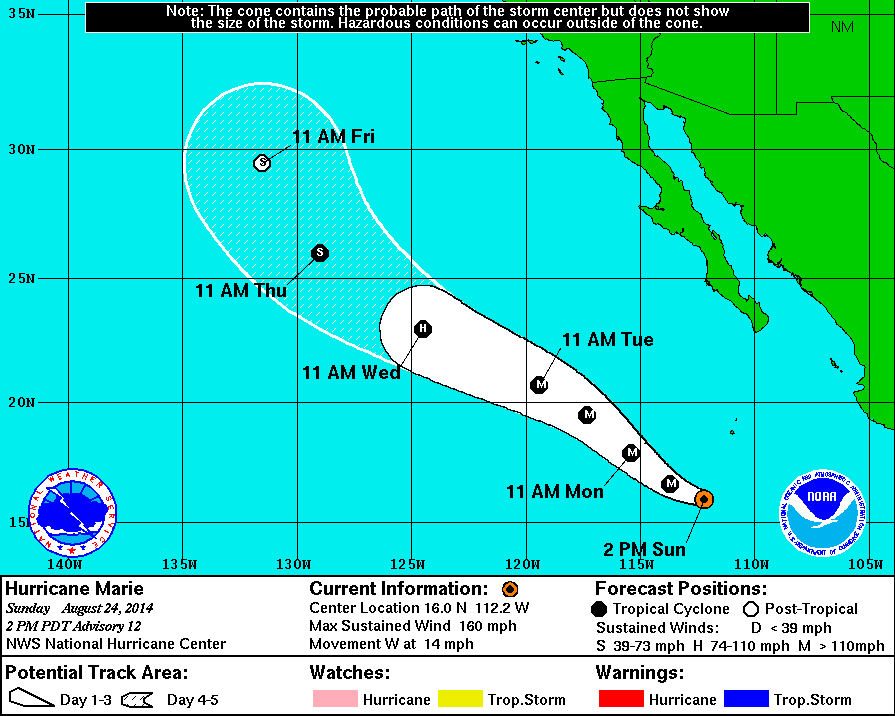 Favorable Marie track. Image; NOAA