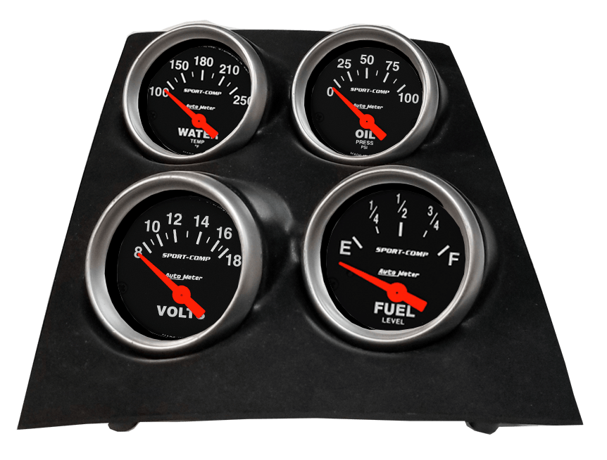 1968-1969 Camaro / Firebird or 1968-1974 Nova 4 Gauge Console Insert w/ AutoMeter Sport-Comp Gauges