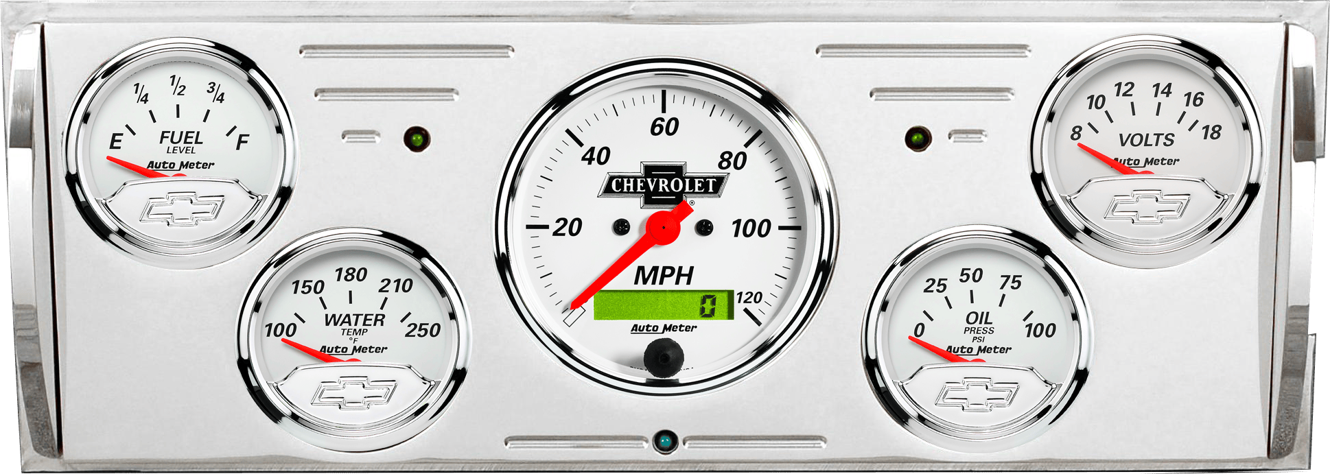 1940-1946 Chevy Truck Billet Aluminum Gauge Panel w/ Auto Meter Chevy Vintage Gauges