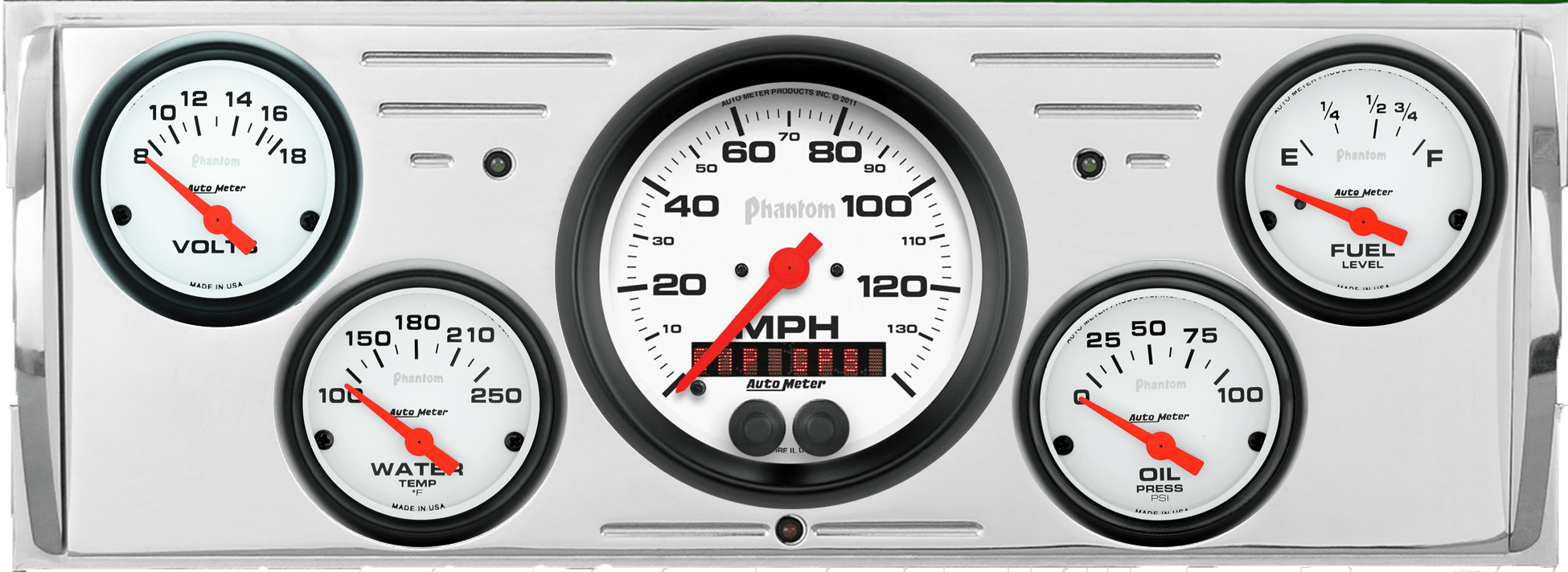 1940-1946 Chevy Truck Aluminum Gauge Panel w/ Auto Meter Phantom Gauges