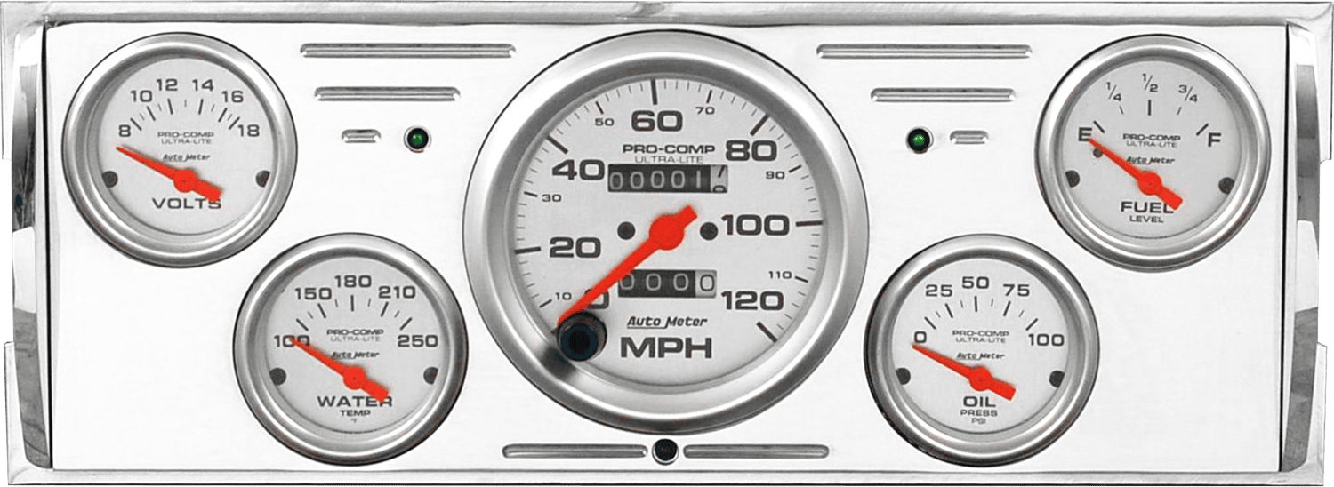 1940-1946 Chevy Truck Aluminum Gauge Panel w/ Auto Meter Ultra-Lite Gauges