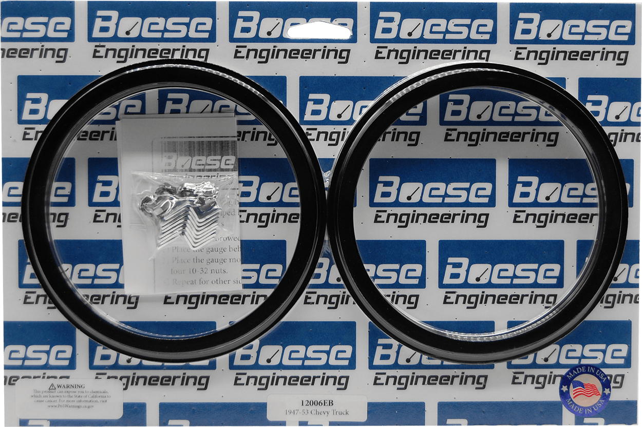 1947-1953 Chevy Truck Billet Aluminum Eyebrowed Adapter Rings for 5" Quads (Auto Meter, Classic Instruments or Dolphin)