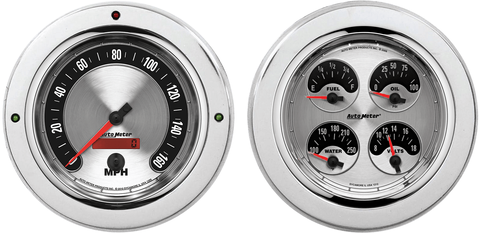 1954-1955 1st Series Chevy Truck Aluminum Adapter Rings w/ Auto Meter American Muscle Gauges